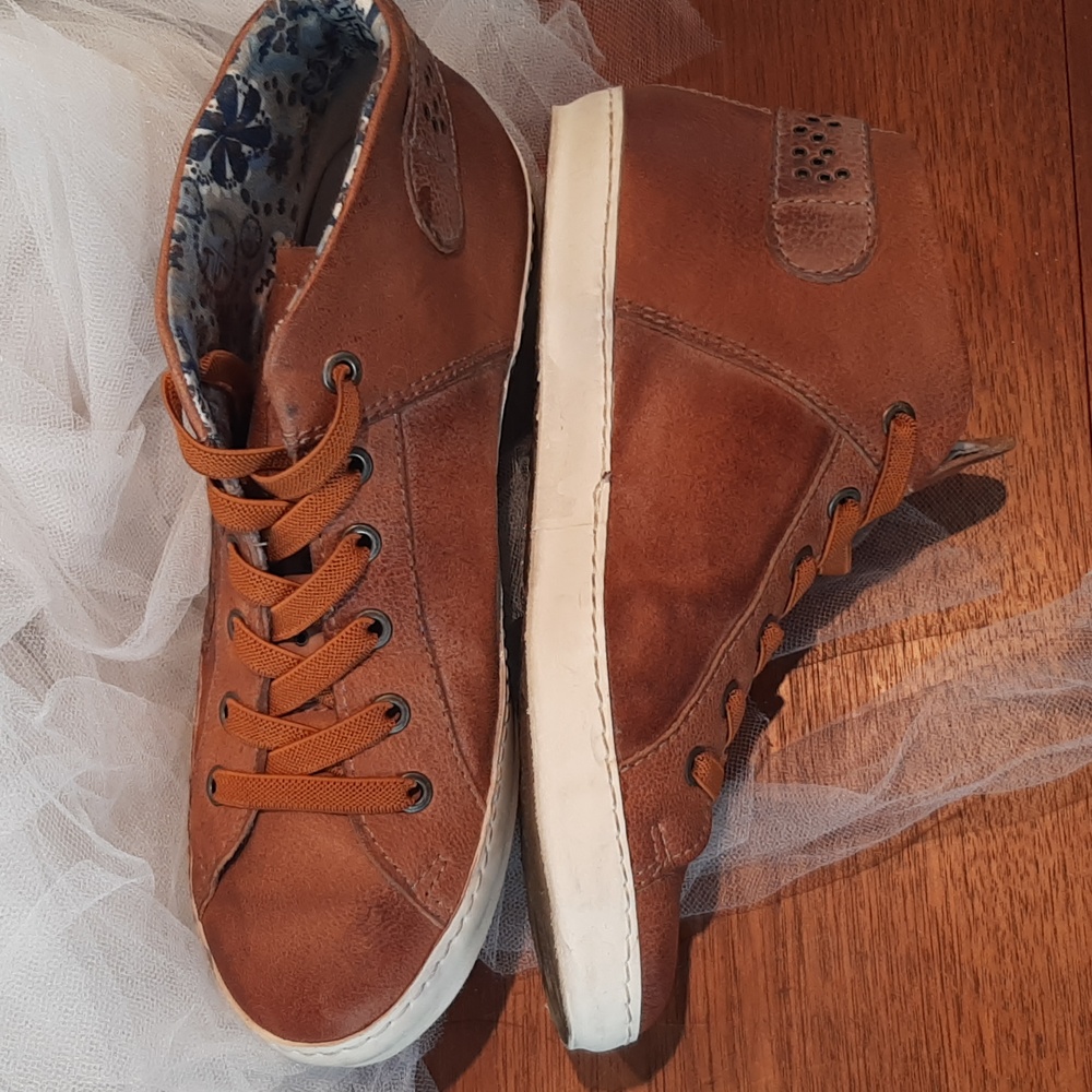 Mjus🇮🇹Brown Leather High-Top Sneakers Size 37